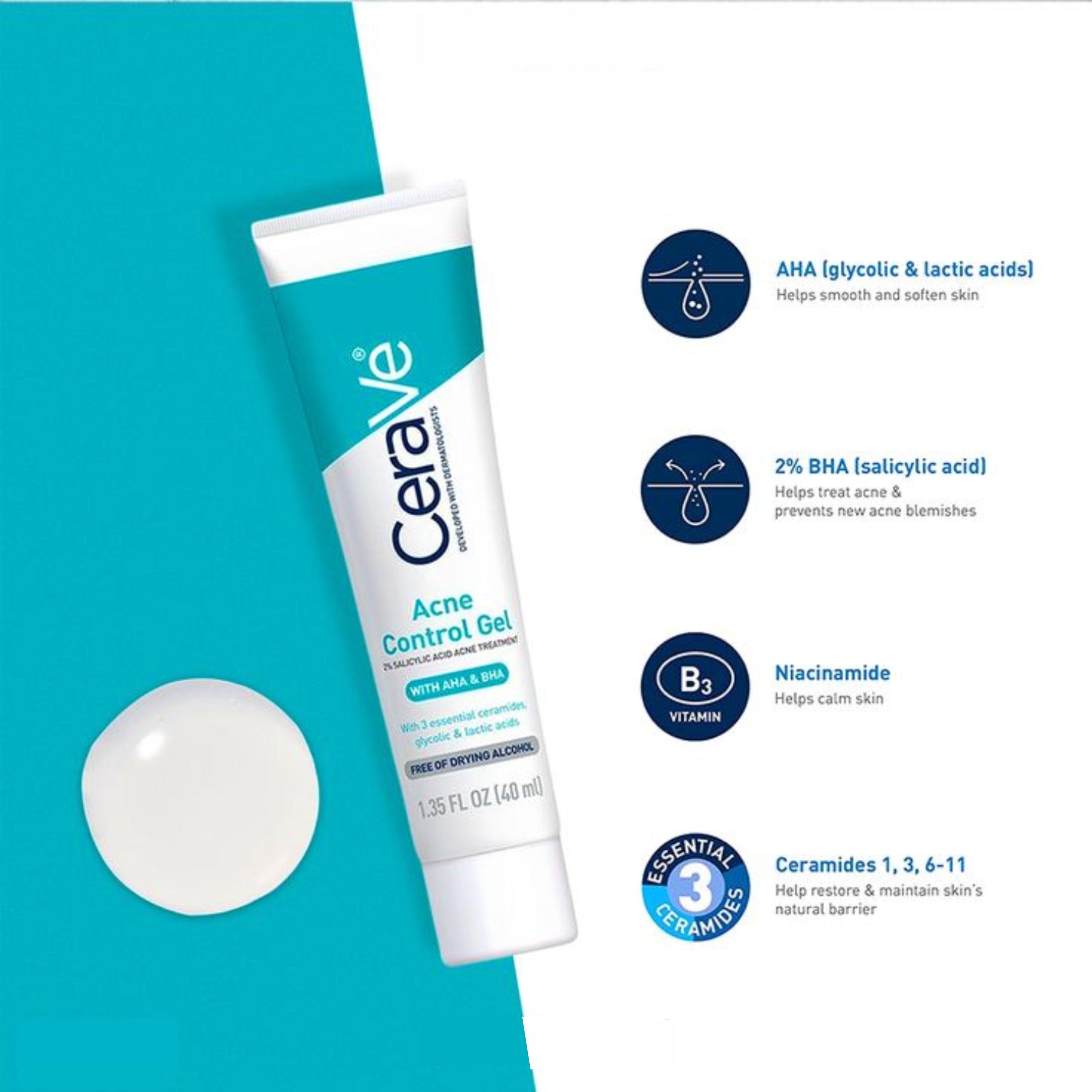 CeraVe Acne Control Gel 1.35 FL OZ/40 ml