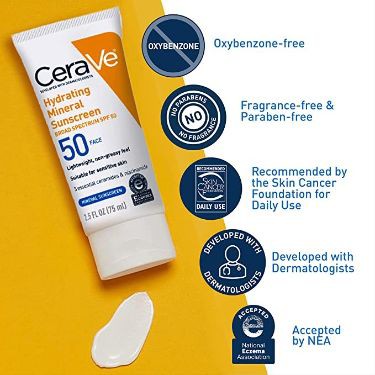 CeraVe Hydrating Mineral Sunscreen 2.5 FL OZ/75 ml